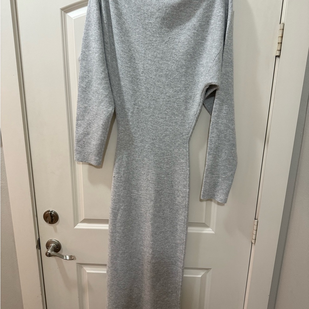 Naked Wardrobe Light Gray Dress
